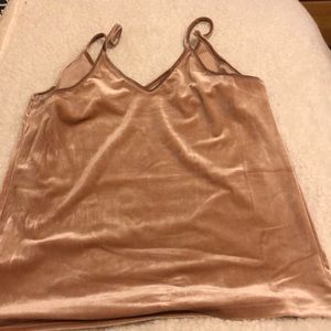 Pink velvet tank top